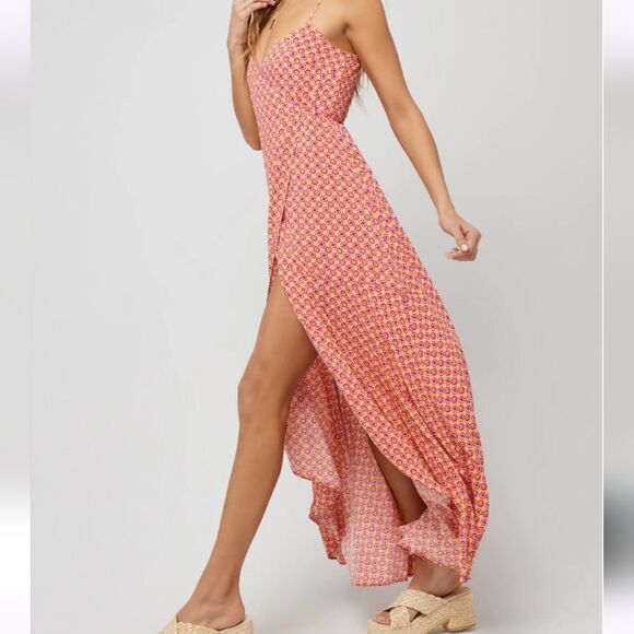 L Space Junie Patterned High-Low Wrap Dress Womens Size M - Picture 1 of 11